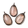 Natural Rose Quartz Pendants G-K381-05R-05-1