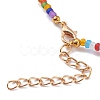 Round Transparent Frosted Glass Seed Beaded Necklaces NJEW-JN03362-05-3