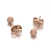 Textured 304 Stainless Steel Ball Stud Earrings EJEW-O052-B-16A-1