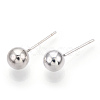 925 Sterling Silver Round Ball Stud Earrings STER-T005-01G-4