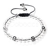 Trendy Ethnic Style Cube Evil Eye & Round Natural Quartz Crystal Beaded Stretch Bracelets PJ2289-2-1