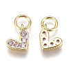 Brass Micro Pave Cubic Zirconia Charms ZIRC-F111-08G-09-2