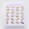 304 Stainless Steel Stud Earrings EJEW-L227-018G-1