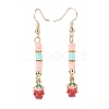 Polymer Clay Heishi Beads Dangle Earrings EJEW-JE04487-2