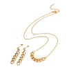 Curb Chains Dangle Stud Earring and Pendant Necklace SJEW-E043-03-2