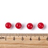 Opaque Red Round Acrylic Spacer Beads X-PAB703Y-9-4