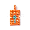 2 Pcs Glass Seed Bead Pendants PALLOY-MZ00246-05-2