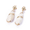 Electroplate Conch Dangle Stud Earrings EJEW-F206-13G-1