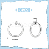 Unicraftale 4 Pairs 201 Stainless Steel Retractable Clip-on Hoop Earrings STAS-UN0052-03B-3