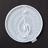 Flat Round with Musical Note Pattern Cup Mat Silicone Molds DIY-M039-07-2