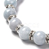 Natural Aquamarine Beads Stretch Bracelet Set for Men Women Girl Gift BJEW-JB06709-11