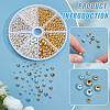 PandaHall Elite 1080Pcs 8 Styles Brass Smooth Round Beads FIND-PH0018-84-4