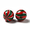 Christmas Theme Printed Natural Wooden Beads WOOD-L020-A05-3