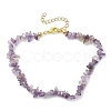 Natural Amethyst Anklets AJEW-AN00592-12-1