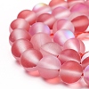 Synthetic Moonstone Beads Strands G-R375-8mm-A18-1