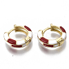 Brass Huggie Hoop Earrings EJEW-S209-06D-3