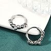 Horse Eye 316 Surgical Stainless Steel Clear Cubic Zirconia Hoop Earrings EJEW-G416-38AS-3