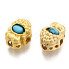 4-Hole Synthetic Turquoise Beads KK-S310-36A-3