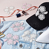 AHADEMAKER 8Pcs 2 Colors ABS Imitation Pearl Iron on Sakura Patches DIY-GA0003-37-5