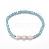 Faceted Glass Bead Stretch Bracelets BJEW-JB05488-04-5