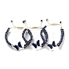 Natural Lapis Lazuli Braided Round Bead Bracelets BJEW-K251-06L-1