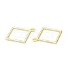 Rack Plating Alloy Rhombus Open Back Bezel Pendants FIND-G052-54LG-2