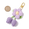 Handmade Crochet Cotton Cherry Flower Hanging Ornaments HJEW-JM02667-4