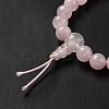 Natural Rose Quartz Gourd Beaded Stretch Bracelet for Women G-G997-G05-4