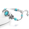 Natural Turquoise Bead Bracelets PW-WGFCF02-01-2