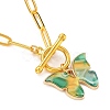 Butterfly Alloy Cellulose Acetate (Resin) Pendant Necklaces NJEW-JN02950-03-3