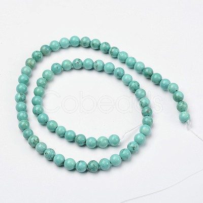 Round Dyed & Heated Natural Magnesite Beaded Strands G-L373-01-8mm-1