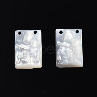 Natural White Shell Charms SSHEL-N003-140-1