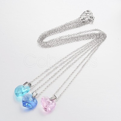 Platinum Plated Brass Necklaces NJEW-JN01415-1