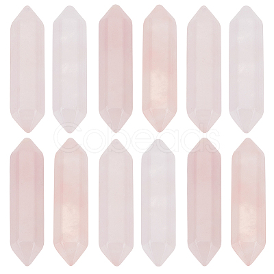 Olycraft 12Pcs Faceted Natural Rose Quartz Healing Stones G-OC0005-24-1