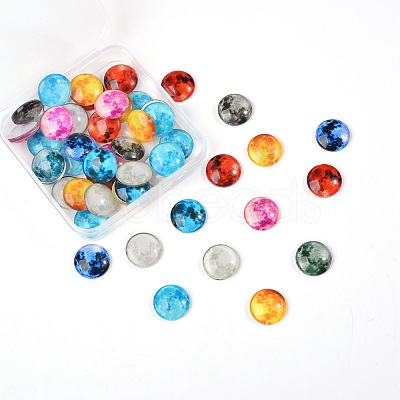 50Pcs Luminous Glass Cabochons sgGLAA-SZ0001-15A-1