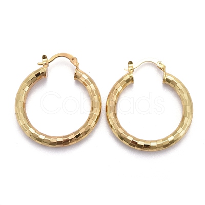 Brass Hoop Earring EJEW-P265-01G-1