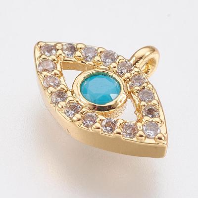 Brass Micro Pave Cubic Zirconia Charms ZIRC-F083-018-RS-1