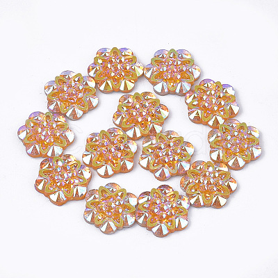 Resin Rhinestone Cabochons CRES-T012-04D-1