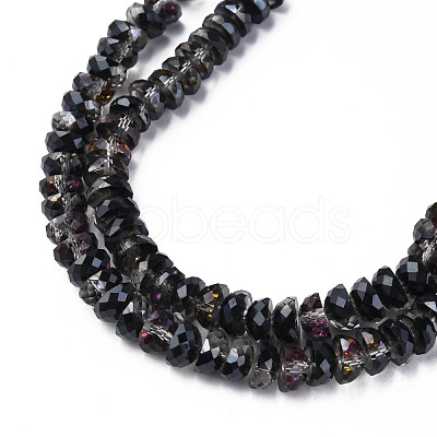 Electroplate Transparent Glass Beads Strands EGLA-N002-37-D03-1