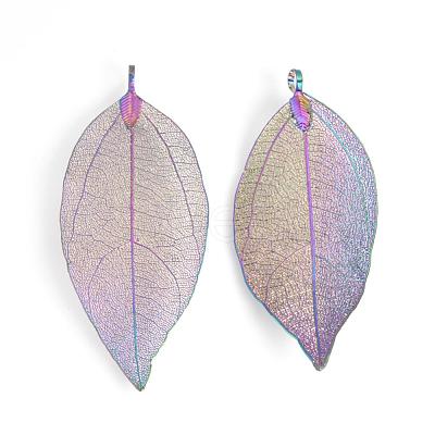 Electroplated Natural Leaf Big Pendants IFIN-Q119-01L-1