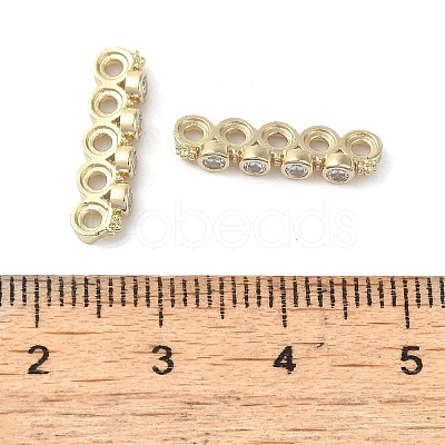 Rack Plating Brass Pave Clear Cubic Zirconia Spacer Bars KK-B088-11D-G-1