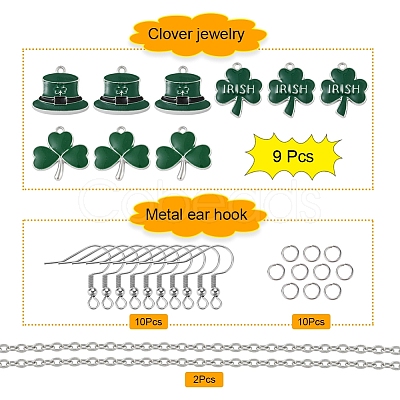 DIY Clover Pendant Jewelry Sets Making Kit DIY-YW0005-05P-1
