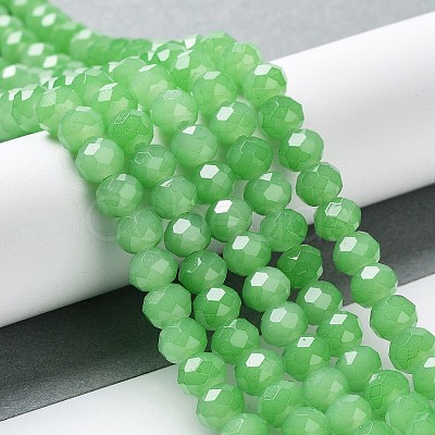 Baking Painted Imitation Jade Glass Bead Strands DGLA-A034-J8MM-A9-1