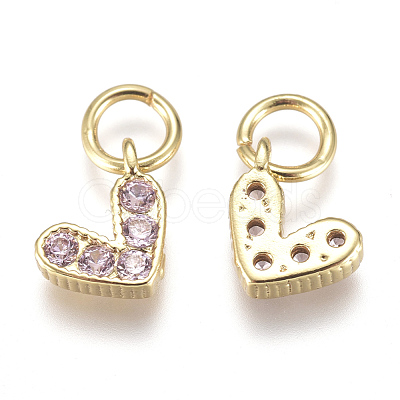 Brass Micro Pave Cubic Zirconia Charms ZIRC-F111-08G-09-1