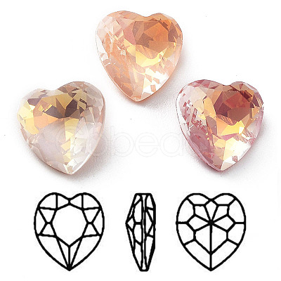 Electroplate K9 Glass Rhinestone Cabochons RGLA-M016-H02-AM-1