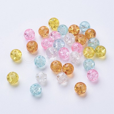 Baking Painted Crackle Glass Beads DGLA-X0006-8mm-13-1