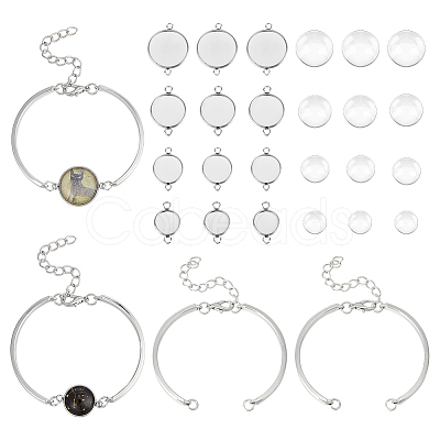 Unicraftale Blank Dome Flat Round Link Bracelet Making Kit DIY-UN0004-59-1