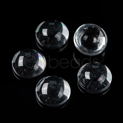 Transparent Half Round Glass Cabochons X-GGLA-R027-8mm-1