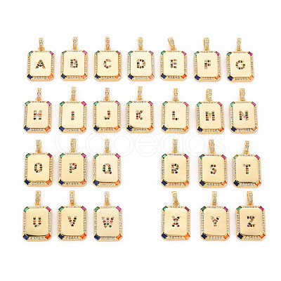 Brass Micro Pave Cubic Zirconia Pendants KK-S354-338-B-NF-1