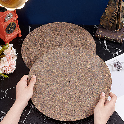 Cork Turntable Slipmat Record Platter for Phonograph AJEW-WH0348-216-1